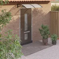 Prolenta Maison Exclusive - Overkapping voor deur, zwart en transparant, 150x75 cm, polycarbonaat