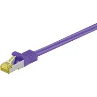 Goobay 2m RJ45 patchkabel CAT 6A S/FTP (PiMF), 500 MHz, met CAT 7 ruwe kabel, paars LSZH halogeenvrij, koper