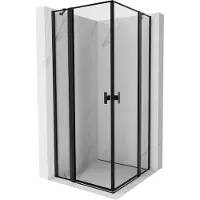 Mexen Mist Duo douchecabine draaiend 70 x 70 , zwart frame, zwart - 8A4-070L-070P-70-70