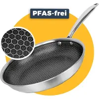 Pasper Koekenpan Ø 20 cm - PFAS & PTFE vrij - Inductie, Elektrisch, Keramisch & Gas - RVS Honingraat Anti-Aanbakpan