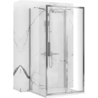 REA Rapid Slide 160X80 - Aan De Muur Gemonteerde Douchecabine - Chroom - 160X80X195Cm
