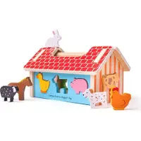 Bigjigs Houten Boerderij Vorm Sorteerbox