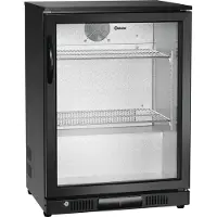 Bartscher Barkoelkast 124L - Zwart - Glazen Deur - 230V - 600x550x850mm - Horeca Koelkast
