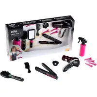 Braun Toys Braun Satin Hair 7 mega speelgoed kappersset - incl. accessoires - zwart - roze