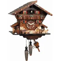 Engstler - 482_QM - Koekoeksklok - Kwarts - Notenhout - met muziek - 30 cm