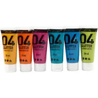 Creativ Company acrylverf, kleuren assorti, 04 - glitter, 6x20 ml