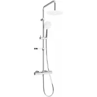 Mexen KX67 opbouw douche set met regendouche en thermostatische kraan, chroom/wit - 771506791-00