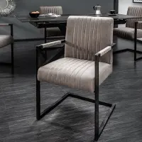 Riess Moderne sledefauteuil BIG ASTON taupe geborsteld ijzeren frame - 39055