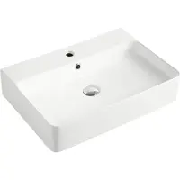 BEITZ & Walz AqvaCeramica wastafelblad, wit met overloop, 600 x 420 x 130 mm