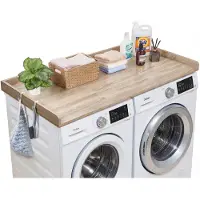 Vevor Werkblad voor wasmachine en droger (137 x 69,9 cm) met opstaande rand en haken