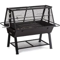 Blumfeldt Milos Alto rotisserie grill vuurvaste stalen constructie houtopslag