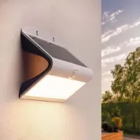 LEDVION - Solar LED Wandlamp - 8W - 3000K - IP65 - Wit - 220L