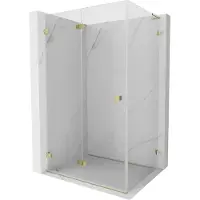 Mexen Lunar-F L vouwbare douchecabine links 100 x 90 , transparant, goud - 836L-100-090-50-00-L
