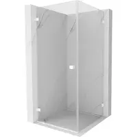 Mexen Lunar-B douchecabine scharnierend links 80 x 80 , transparant, wit - 832-080-080-20-00-L
