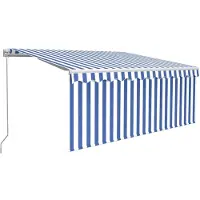 Syfax Luifel handmatig uittrekbaar rolgordijn LED 3x2,5 m blauw wit