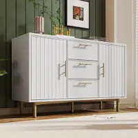 OKWISH commode met veel opbergruimte, kast met 2 deuren en 3 lades, ladekast voor de woonkamer, 120x40x75 cm