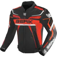 Berik Absolute Race Zwart Neon Rood Leren Motorjas Maat 52