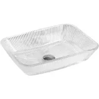 Mexen Tiva glazen opzetwastafel 46 x 33 cm, transparant - 24184600