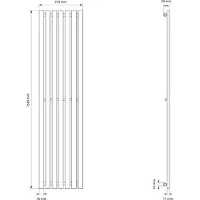 LuxeBath Badkamer radiator middenaansluiting 370x1800 mm wit met universele thermostaatkraan