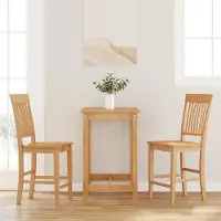 Prolenta Maison Exclusive - 2 barkrukken, naturel, massief hout, gemaakt van rubberboomhout