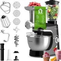 TurboTronic Keukenmachine 5 Liter TT-007 Foodprocessor - 2000W - Zwart