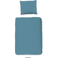 Muller Textil Good Morning Dekbedovertrek "Uni" - Blauw - (100x135 cm) - 100% Katoen