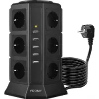 Voomy Stekkerdoos - 12-voudig - USB -