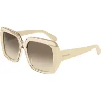Salvatore Ferragamo SF2081S Transparent beige/ beige 56/17/145 WOMAN Zonnebrillen