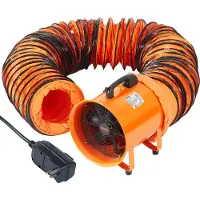Vevor Bouwventilator 221W AC-motor Bouwventilator 2830 RPM Bouwventilator Blaasvermogen 1720 CFM (2922 m³/h) Axiale ventilator 10 m slang Axiale blazer Geluidsniveau 79 dB Industriële ventilator IP44