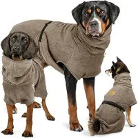 Rudelkönig Hondenbadjas – Zachte badjas hond van katoen - Hondenkleding grijs