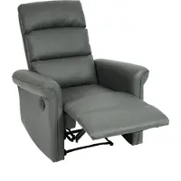 Mendler Tv-fauteuil HWC-J96, relaxfauteuil, loungestoel, verstelbare ligfunctie, kunstleer, grijs