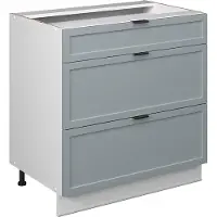 Vicco Fame-Line Keukenonderkast – 80 cm met 3 laden, zonder werkblad Licht blauw-grijs