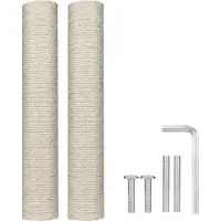 Markenlos Famanu vervangingsset voor krabpalen voor kittens - 2 stuks - Natuurlijk sisal - 40 cm