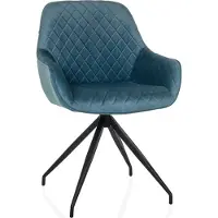 Hjh LIVING Eetkamerstoel / kuipstoel ELVERUM velours blauw-grijs