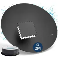 Arebos Spa Ondermat Ø200 cm EVA 16-delig Antislip Buiten Zwart Set Bodembescherm