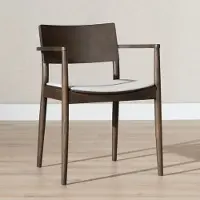 Livin24 Scandinavische eetkamerstoel Juan walnoot/off white