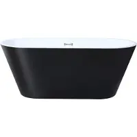 Vente-unique Design vrijstaande badkuip - 150 x 70 x 58 cm - Zwart - 201 L - TWIGGY