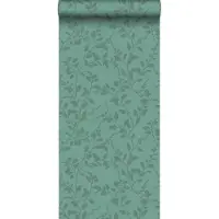 ESTAhome behang bladmotief petrolblauw - 53 cm x 10.05 m - 148730