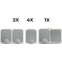 ETT Fix - Set van 7 - 2x Dubbel stopcontact + 4x Enkele schakelaar - 1x Combinatie (stopcontact+schakelaar) Horizontaal - Opbouw - Grijs