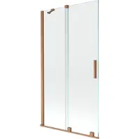 Mexen Velar badwand 2-delige schuifdeur 100 x 150 , transparant, geborsteld koper - 896-100-000-01-65