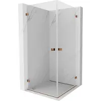 Mexen Lunar-B Duo draaideur douchecabine 80 x 80 , transparant, roségoud - 832-080L-080P-60-00