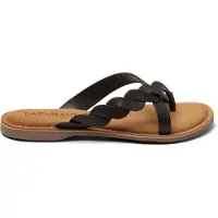 Lazamani Slippers Dames Zwart Leer | Maat 36