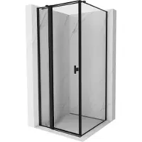 Mexen Mist T douchecabine scharnierend links 85 x 85 , zwart frame, zwart - 8A4T-085-085-70-70-L