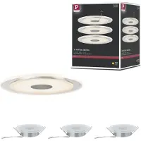 Paulmann Eenvoudige led-inbouwspot Whirl, 3-delige set Whirl, alu / grijs / zink, Hal, metaal, Modern