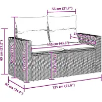 vidaXL Tuinbank Set 13 st 12-Aantal zitplaatsen Zwart poly rattan