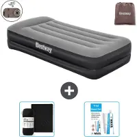 Bestway opblaasbare luchtbed - 1 persoon - 97 x 191 x 46 cm - Grijs - Inclusief accessoires