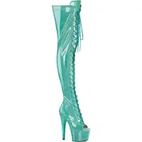 Pleaser - ADORE-3021GP Plateau overknee Laarzen - 35 Shoes - Blauw