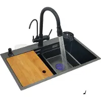 OEM Kaipeida spoelbak voor de keuken, duurzaam roestvrij staal, enkelvoudig bakontwerp, geel