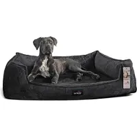 Tierlando Orthopedisch hondenbed FRANKLIN, zachte teddy stof - Hondenbank - Afmetingen: 110x90cm | Kleur: 40 Anthraciet