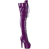 Pleaser - ADORE-3021GP Plateau Overknee Laarzen - US 11 - 41 Shoes - Paars
